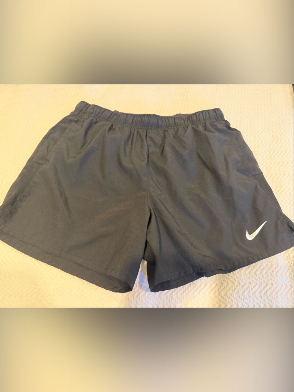 Nike Black Athletic Shorts with White Swoosh